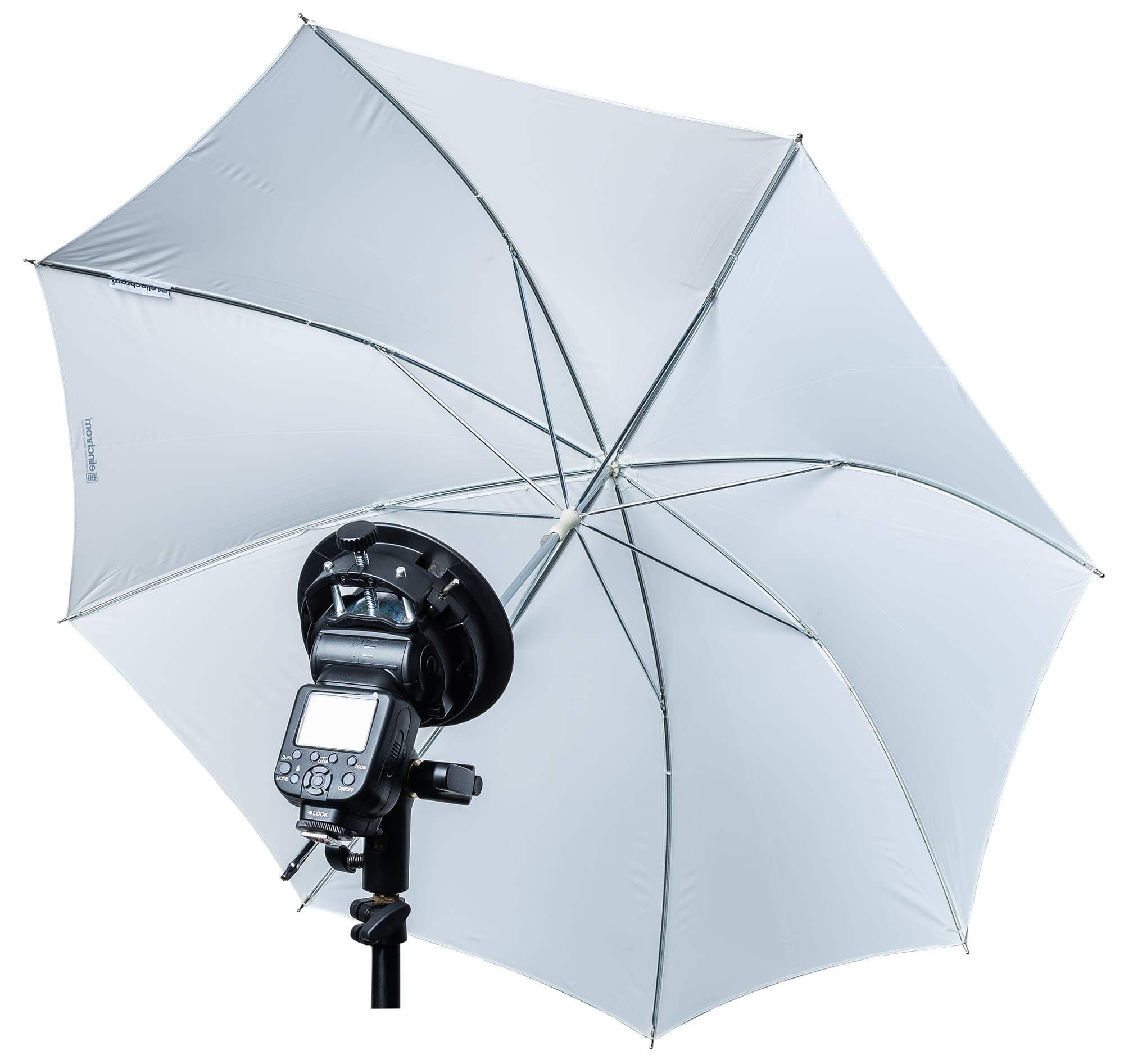 Shooting through a white umbrella